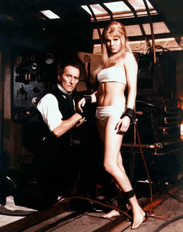 Peter Cushing and Susan Denberg in Frankenstein Created Woman