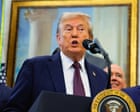 Trump makes false claims about US tariffs revenue and says White House trash video is ‘AI-generated’ – live