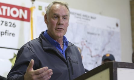 ‘There’s too much dead and dying timber in the forest, which fuels these catastrophic fires,’ Zinke said.