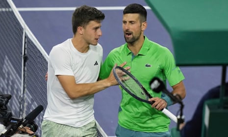 Outsider Luca Nardi stuns Novak Djokovic with Indian Wells victory | Tennis  | The Guardian