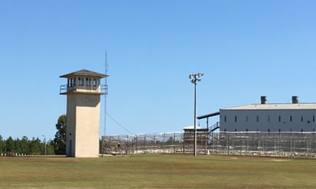 A guard tower at Holman penitentiary in southern Alabama.