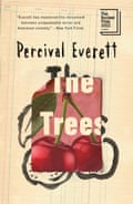 Book jacket of The Trees by Percival Everett showing a pair of cherries