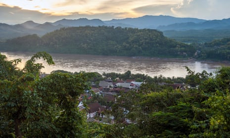 View over Luang Prabang and the Mekong river from Mount Phousi.