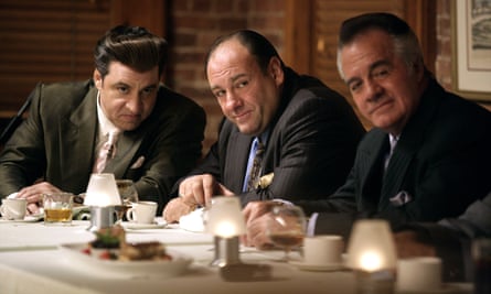 James Gandolfini, centre, with Steve Van Zandt (left) and Tony Sirico in season six of The Sopranos.