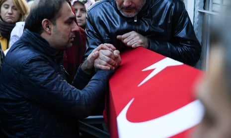 The funeral of an Istanbul nightclub attack victim.