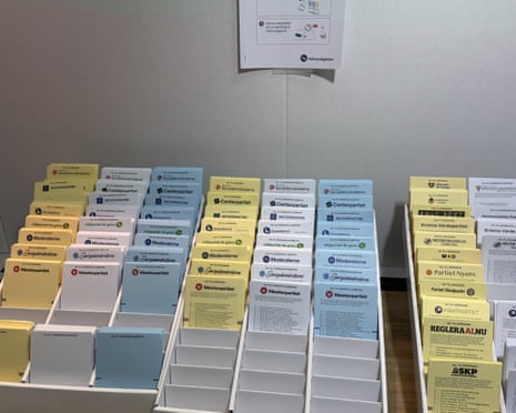 A view of election ballots in Stockholm ahead of Sweden’s general election.
