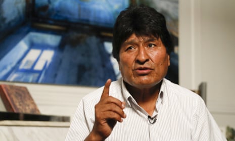 Former Bolivian President Evo Morales speaks during an interview with The Associated Press in Mexico City, Thursday, Nov. 14, 2019. Mexico granted asylum to Morales, who resigned on Nov. 10, under mounting pressure from the military and the public after his re-election victory triggered weeks of fraud allegations and deadly protests. (AP Photo/Eduardo Verdugo)