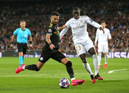Manchester City’s Riyad Mahrez in action against Real Madrid in the Champions League. ‘There are too many people commenting on different topics that they do not have a clue about,’ Ceferin says of City’s ban from European competition.