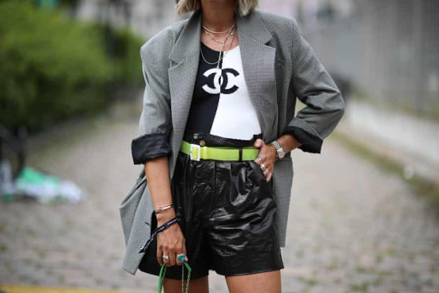 Street Style - Berlin - July 01, 2019BERLIN, GERMANY - JULY 01: Karin Teigl wearing Chanel bodysuit and bag on July 01, 2019 in Berlin, Germany. (Photo by Jeremy Moeller/Getty Images)