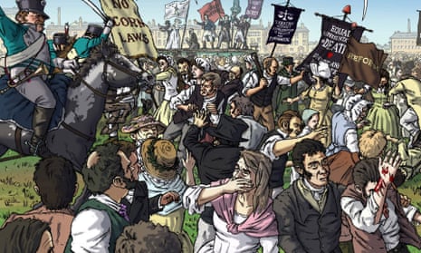 A panel from Peterloo: Witness to a Massacre by Robert Poole and Eva Schlunke.