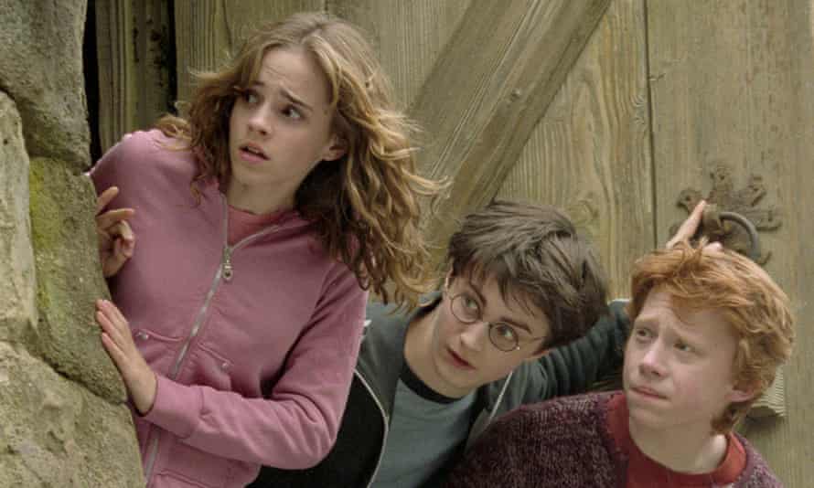 Emma Watson, Daniel Radcliffe and Rupert Grint as Hermione, Harry and Ron