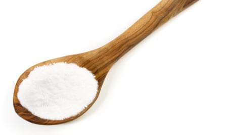 prebiotic powder on a white background