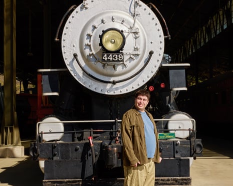 Author Woody Brown with a steam engine