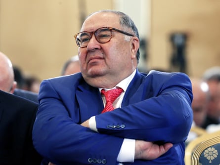 Russian billionaire Alisher Usmanov at a conference in Moscow in 2016