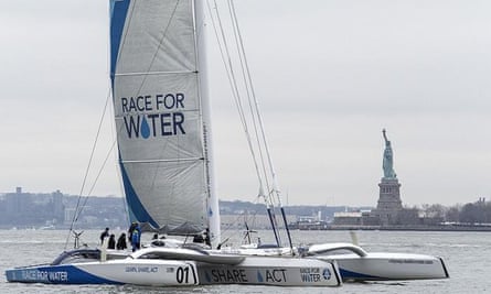 The Race for Water Odyssey arriving in New York City.