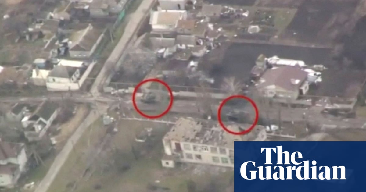 Russian tanks seen in Mariupol in footage released by Ukraine military – video