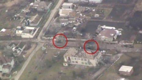 Russian tanks seen in Mariupol in footage released by Ukraine military – video