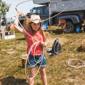A young audience member at Black Deer festival in Kent