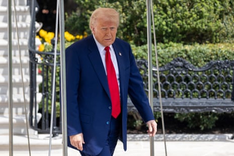 Donald Trump walks to board Marine One on Thursday.