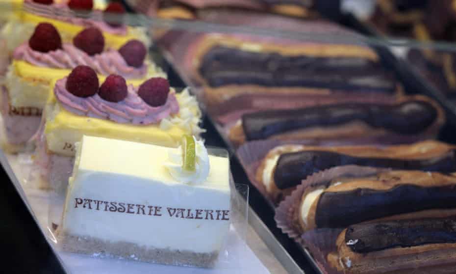Patisserie Valerie cakes on display