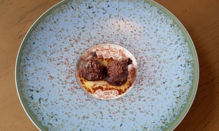 ‘Sweet and bitter tones’: beetroot, chocolate vinaigrette.