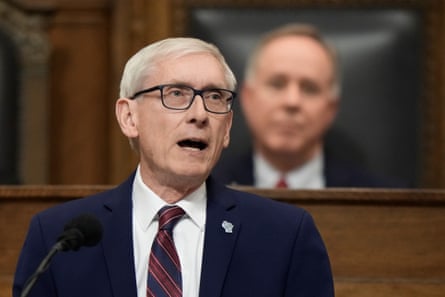 Wisconsin Gov. Tony Evers speaks during the annual State of the State address Tuesday, Jan. 24, 2023, in Madison, Wis.