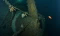 A nine-inch gun on the newly discovered wreck