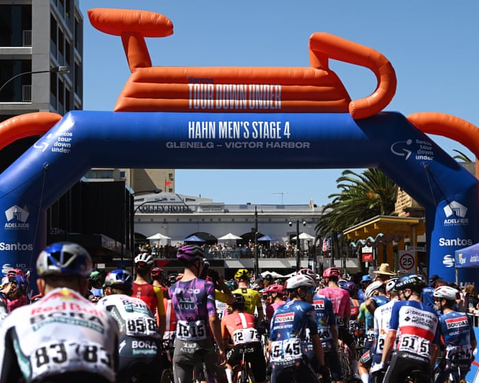 ‘It’s embarrassing’: riders say time is up for fossil fuel sponsorship of heat-affected Tour Down Under