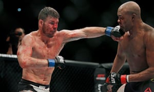 Britain’s Michael Bisping punches Anderson Silva during their fight at the UFC fight night at the O2 Arena in London on 27 February 2016.