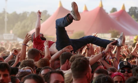 Crowdsurfing at Reading festival