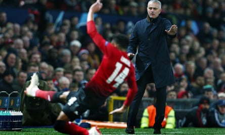 José Mourinho on the Old Trafford touchline in 2018.