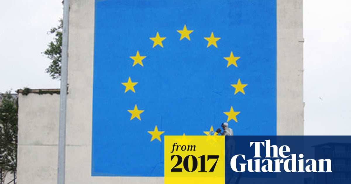 Banksy Brexit Mural Of Man Chipping Away At Eu Flag Appears In