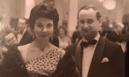 Simon Garfield’s mother, Hella, and father, Herbert, at their wedding reception in 1952.