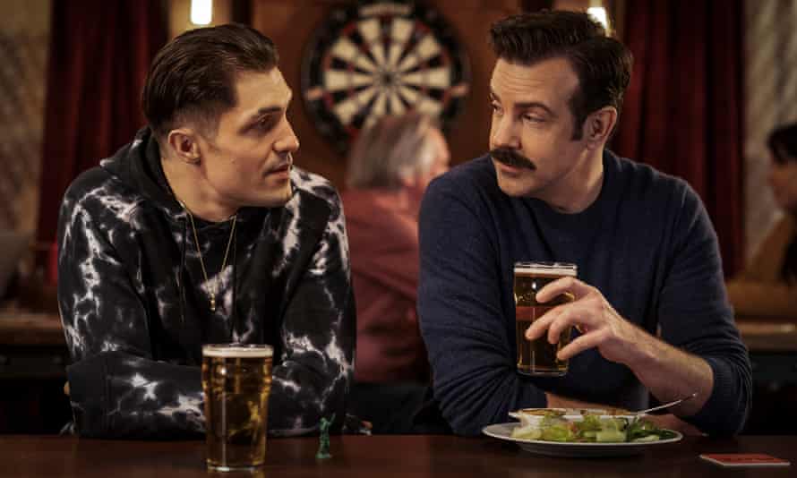 Phil Dunster (left) and Jason Sudeikis in Ted Lasso.