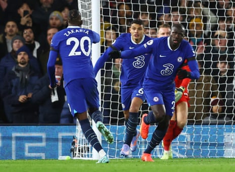 Kalidou Coulibaly runs off to celebrate.