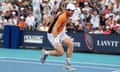 BESTPIX - Miami Open Presented by Itau 2024 - Day 9<br>MIAMI GARDENS, FLORIDA - MARCH 24: Andy Murray of Great Britain screams in pain after hurting his left ankle during his match against Tomas Machac of the Czech Republic on Day 9 of the Miami Open at Hard Rock Stadium on March 24, 2024 in Miami Gardens, Florida. (Photo by Al Bello/Getty Images) *** BESTPIX ***