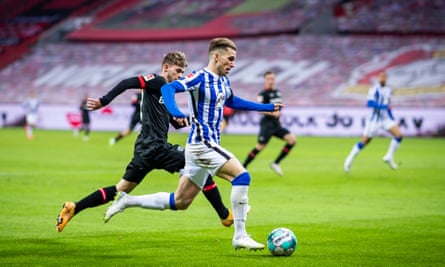 Pekarik in full flow for Hertha Berlin in the Bundesliga, where he has played since 2009, winning the title with Wolfsburg in his first season.