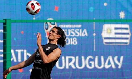 Uruguay’s Edinson Cavani during training in Nizhny Novgorod.