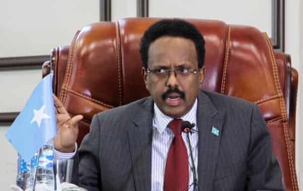 Somalia president Mohamed Abdullahi Mohamed speaks in parliament in Mogadishu, Somalia, 6 February 2021.