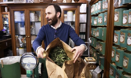 Marco Martino with packet of herbs