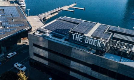 Dock library photo with harbour in background