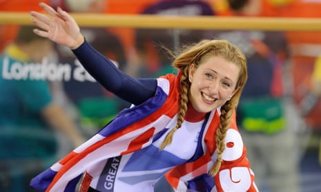 Laura Trott wins gold in the women's omnium at the 2012 Olympics.