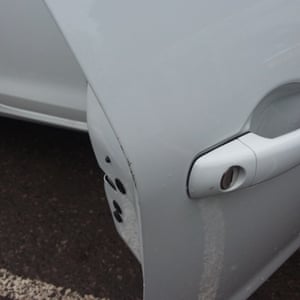 Damage to Jennie Rathbone’s hire car