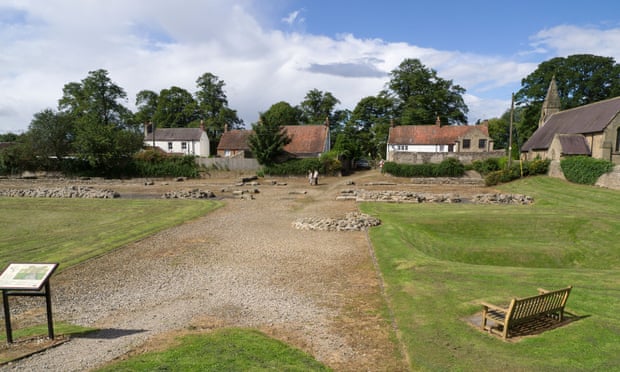 Remains of the Roman Fort behind houses in the main street in Piercebridge