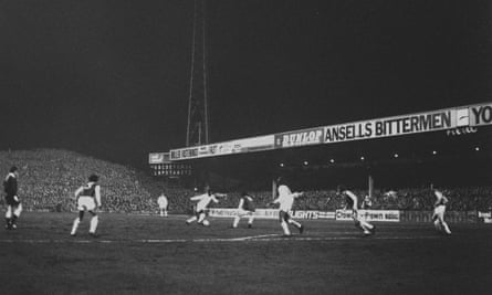 Masterly touch from Brazilian star Pele (extreme left), watched by Aston Villa’s Pat McMahon, Santos’s Nene and Villa’s Charlie Aitken (r). Villa beat Santos 2-1 in the friendly match at Villa Park.