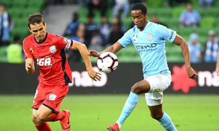 Harrison in action for Melbourne City in the Australian A-League.