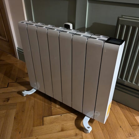 The Beldray 2,000W smart ceramic core radiator on a wooden floor