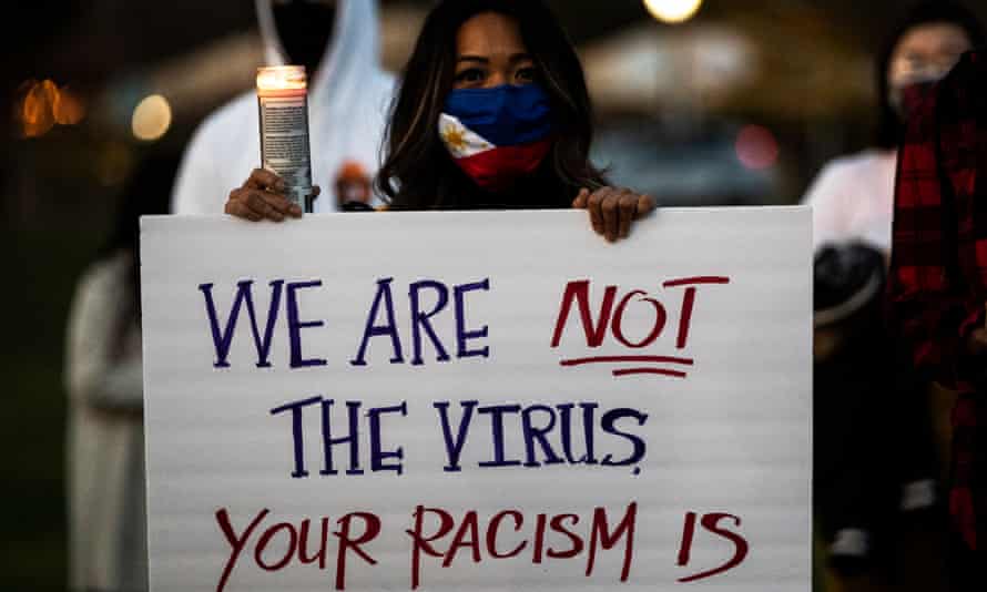 A vigil in Alhambra, California, against anti-Asian American and Pacific Islander racism in the wake of a deadly attack on an Atlanta spa.