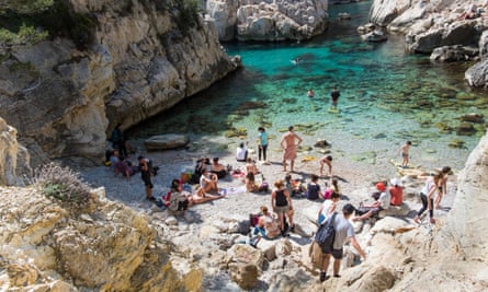 Rocky beach at Calanque de Sugiton,Calanques National Park, southern France