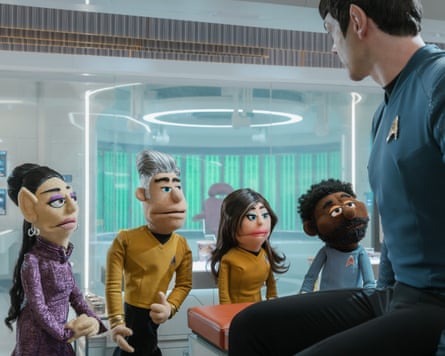 Star Trek crew muppets on board the USS Enterprise